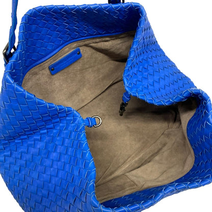 Bottega Veneta Tote Cesta Blue Leather — view 7