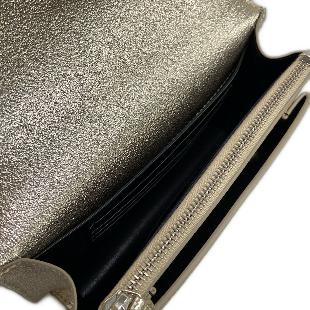 Saint Laurent Paris Wallet Sunset Chain Champagne Gold Leather — view 4