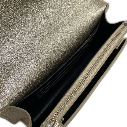 Saint Laurent Paris Wallet Sunset Chain Champagne Gold Leather — view 4
