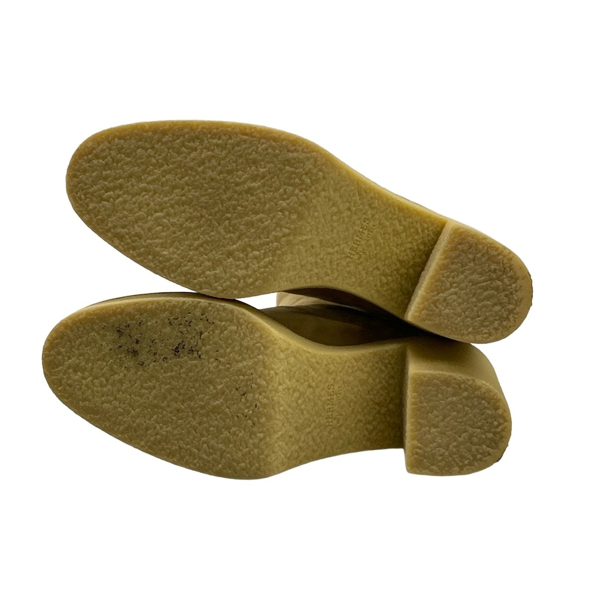 Hermes Long Boots 37 Fjord Exlibris Khaki Quilted — view 8