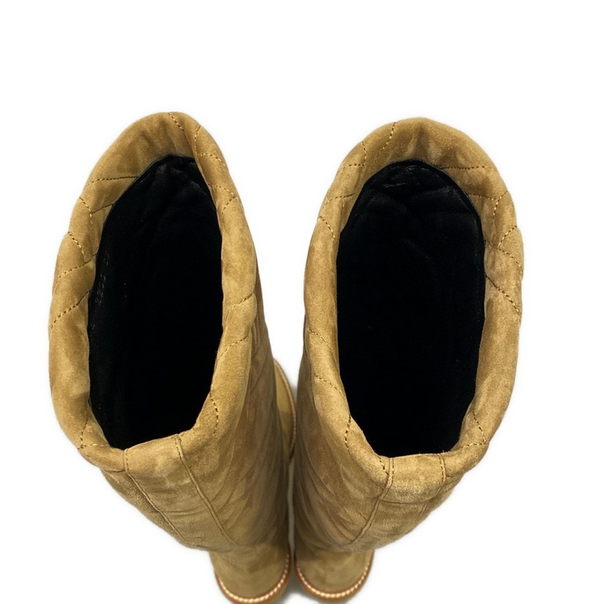 Hermes Long Boots 37 Fjord Exlibris Khaki Quilted — view 7