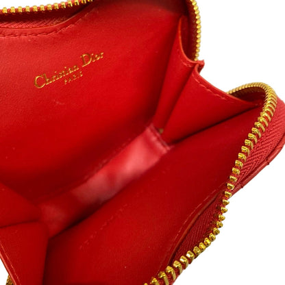 Dior Pouch Caro Chain Heart Red Lambskin — view 4
