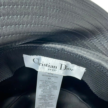 Dior Hat 57 Teddy-d Bob Hat Black Leather with Veil — view 5