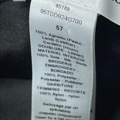 Dior Hat 57 Teddy-d Bob Hat Black Leather with Veil — view 7