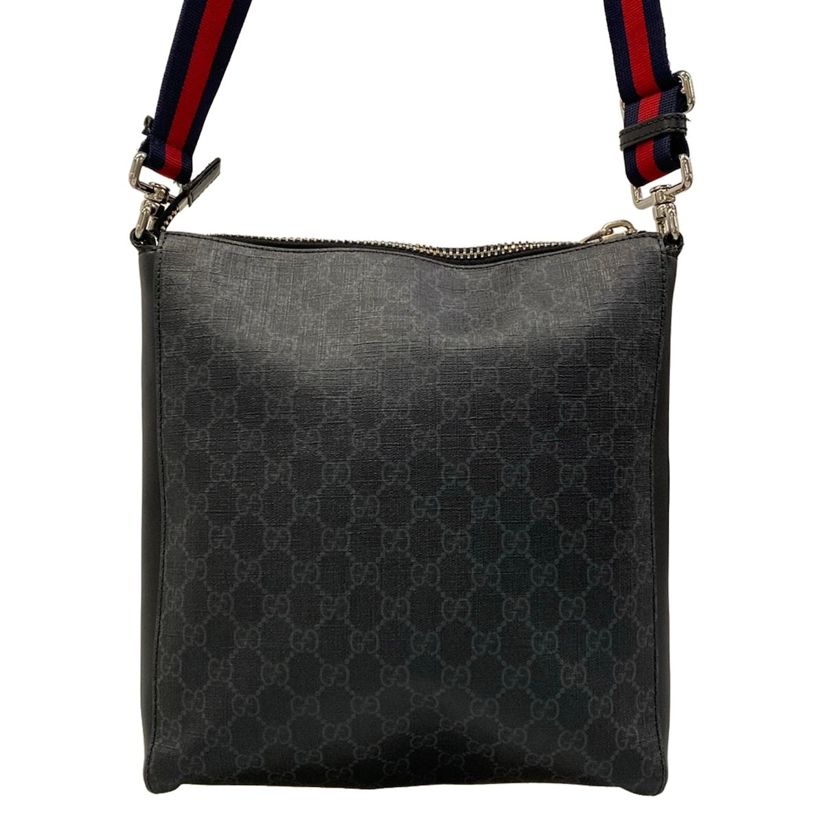 Gucci Shoulder Bag GG Plus Supreme Dark Gray Black Multi Leather — view 3