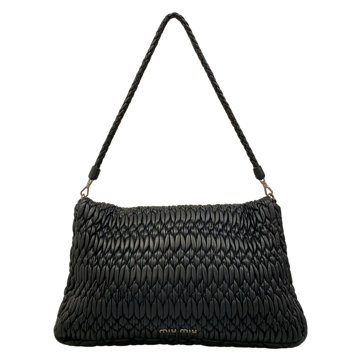 Miu Miu Shoulder Bag Miu Crystal Black Bijou Leather — view 3