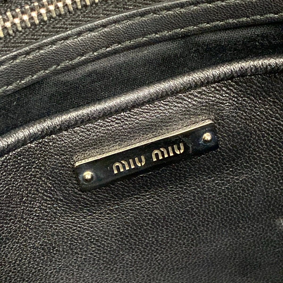 Miu Miu Shoulder Bag Miu Crystal Black Bijou Leather — view 9