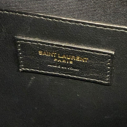 Saint Laurent Paris Handbag Uptown Small Black Beige Dark Brown Embossed Leather — view 9