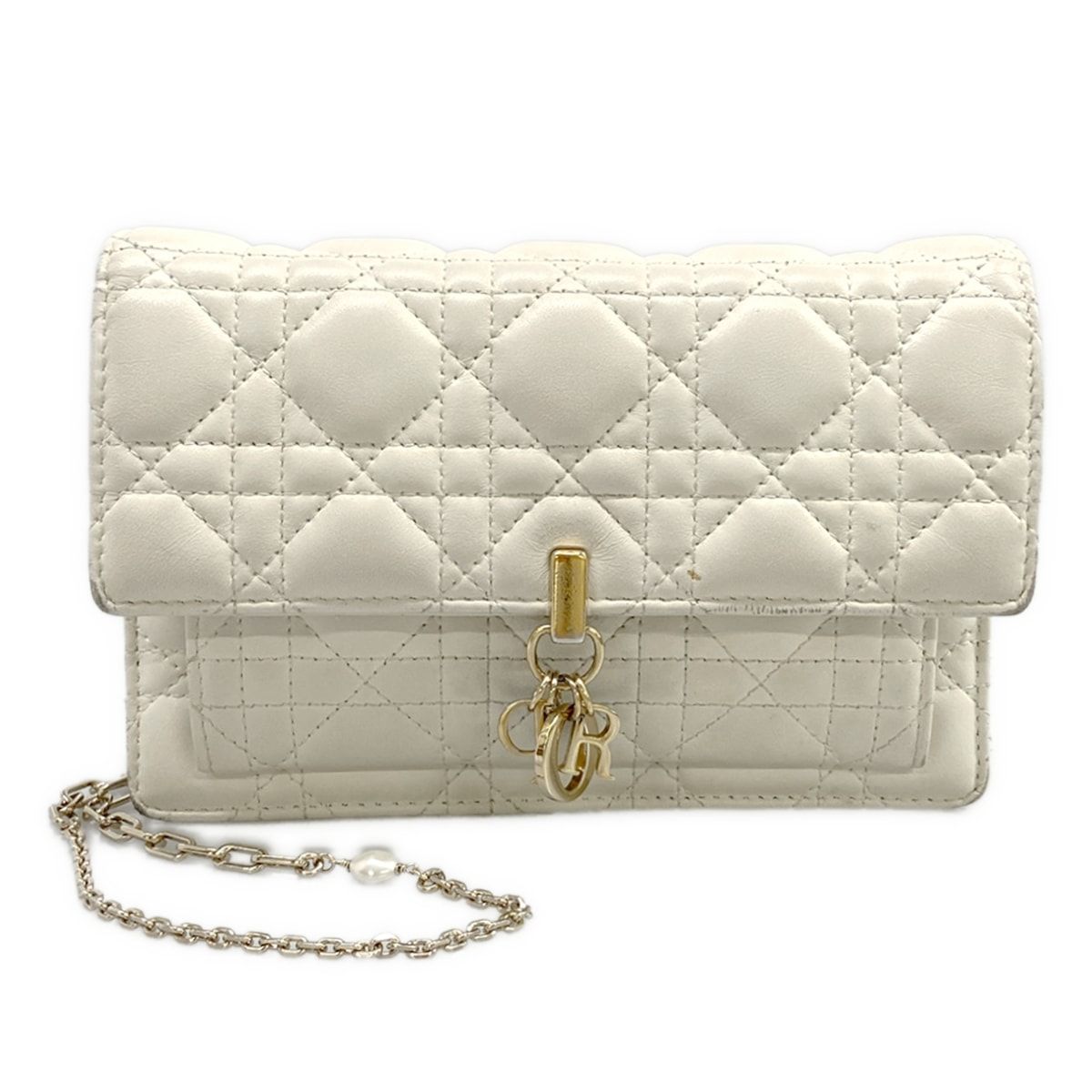 Dior Wallet My Daily Chain Pouch Ivory Leather