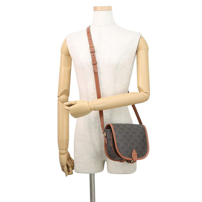 Celine Shoulder Bag Folco Triomphe Calf Leather Brown — view 4
