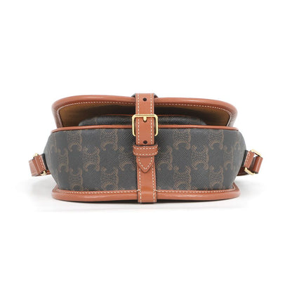 Celine Shoulder Bag Folco Triomphe Calf Leather Brown — view 3