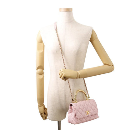 Chanel Handbag Coco Handle CC Logo Quilted Top Xxs Lambskin 2-Way — view 5