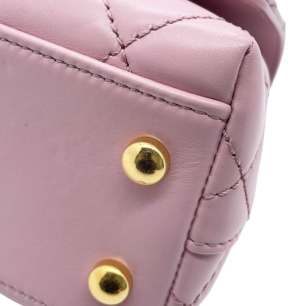 Chanel Handbag Coco Handle CC Logo Quilted Top Xxs Lambskin 2-Way — view 9
