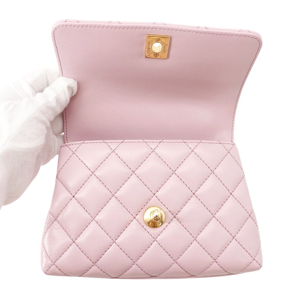 Chanel Handbag Coco Handle CC Logo Quilted Top Xxs Lambskin 2-Way — view 7