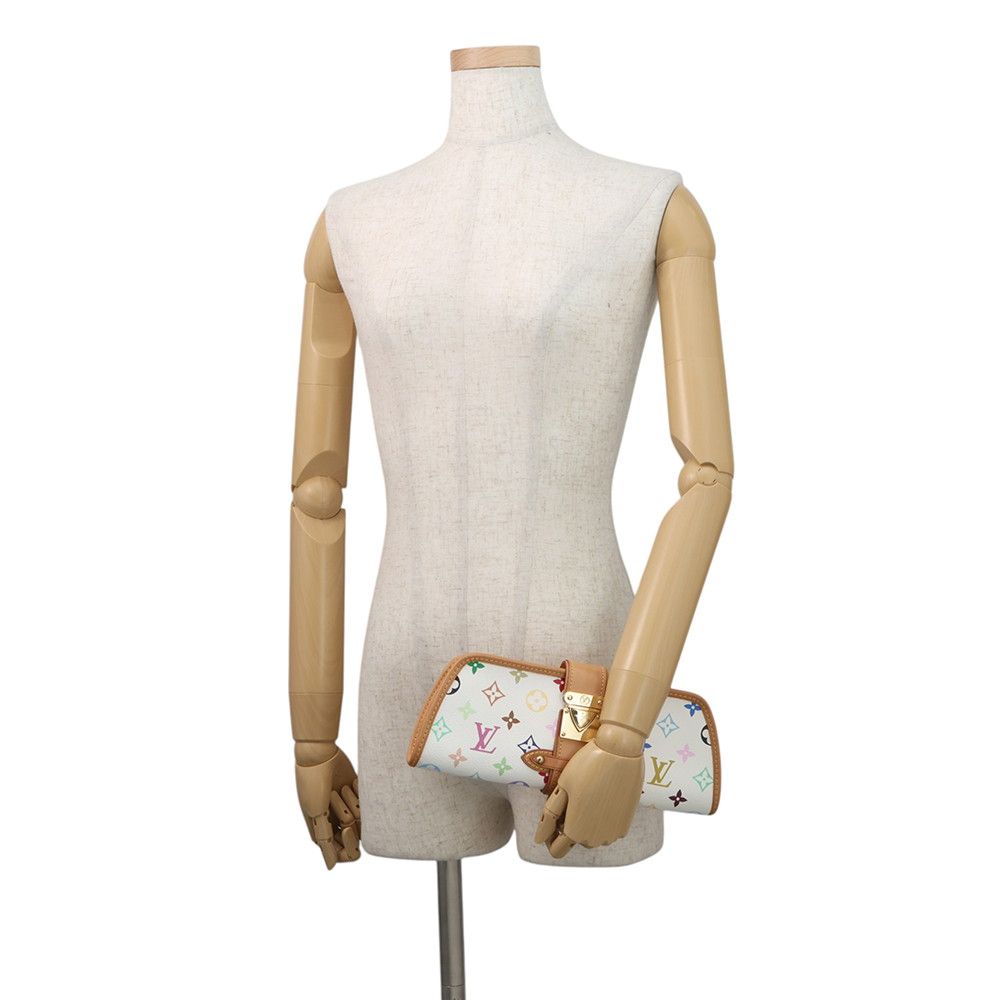 Louis Vuitton Shoulder Bag Monogram Multicolor Charlie 2-Way Clutch White — view 4