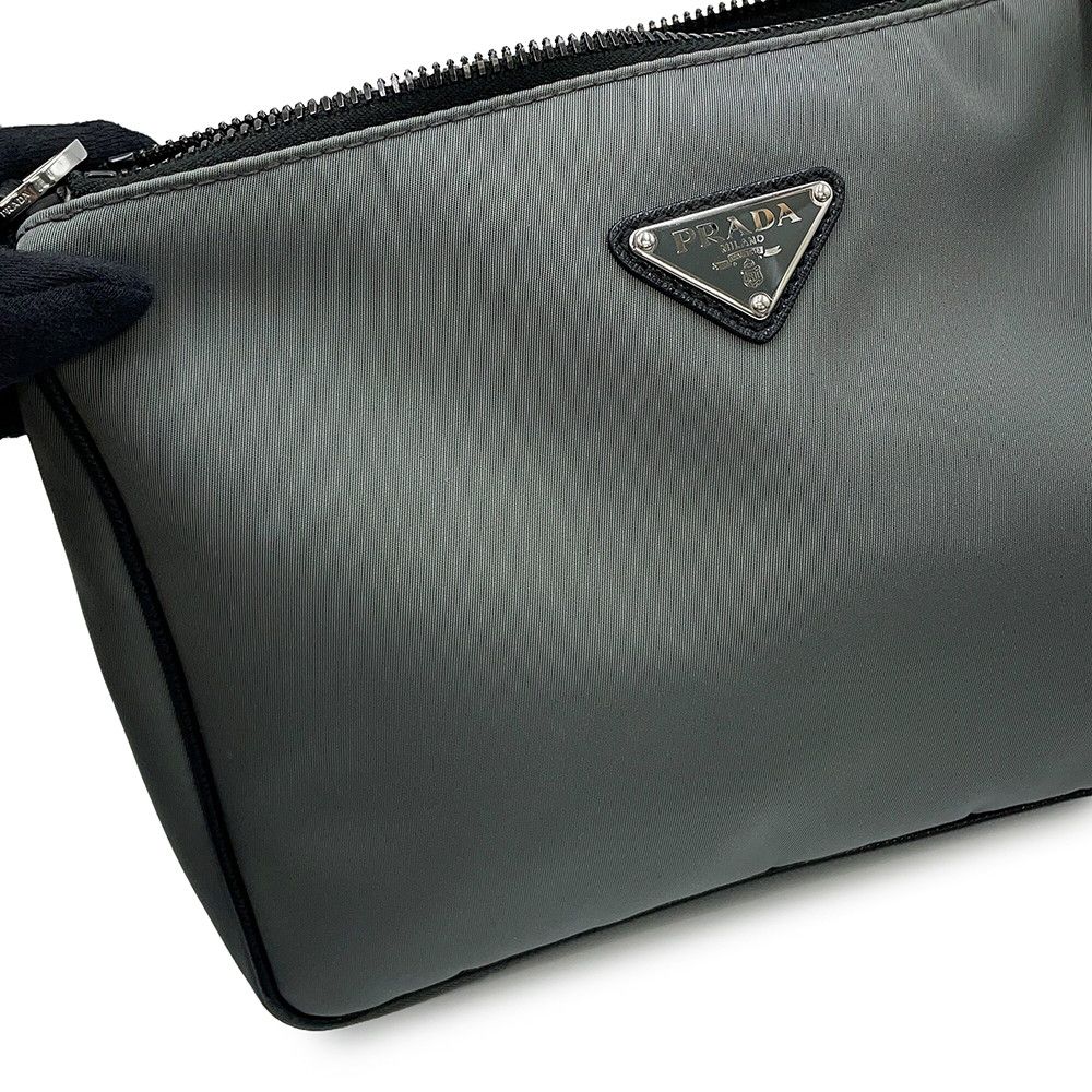 Prada Shoulder Bag Triangle Logo Bicolor Nylon Leather — view 6