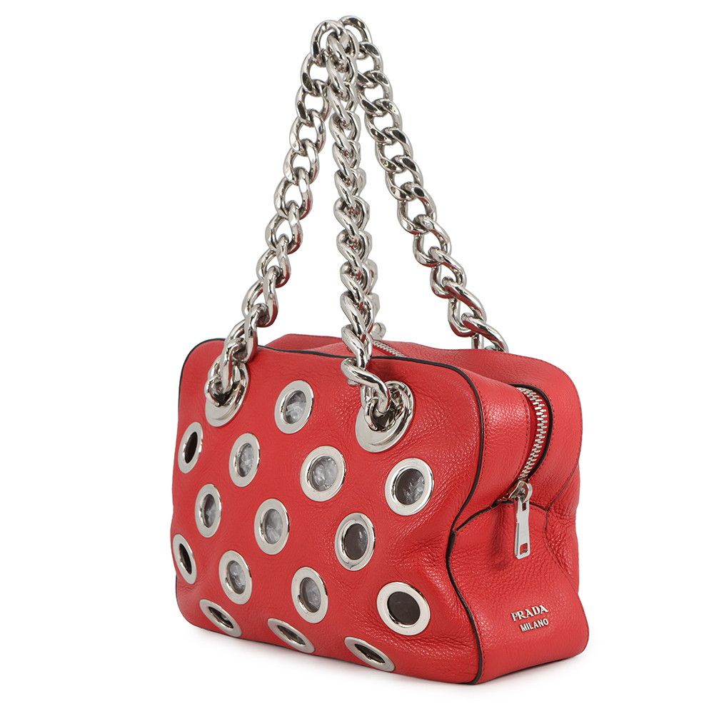 Prada Chain Handbag Perforated Leather — view 2