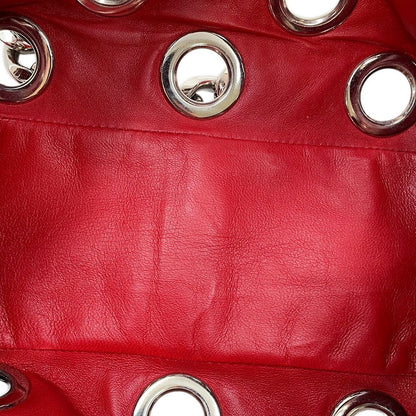 Prada Chain Handbag Perforated Leather — view 8