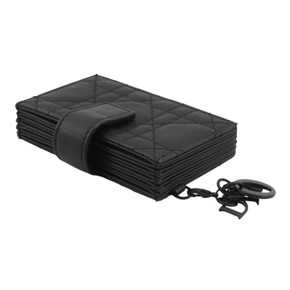 Dior Card Case Lady Jasmine Lambskin Business Holder Black — view 2