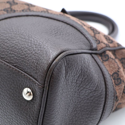 Gucci GG Campus Tote Brown Leather Canvas Silver — view 7