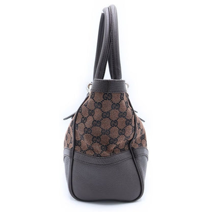 Gucci GG Campus Tote Brown Leather Canvas Silver — view 3