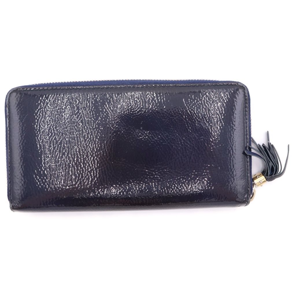 Gucci Soho Round Wallet Navy Patent Leather — view 2