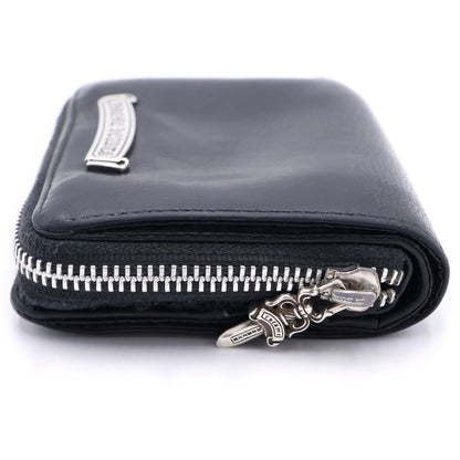 Chrome Hearts SQ Zip Bill Square Zip Leather Wallet Black — view 3