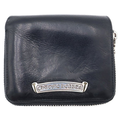 Chrome Hearts SQ Zip Bill Square Zip Leather Wallet Black