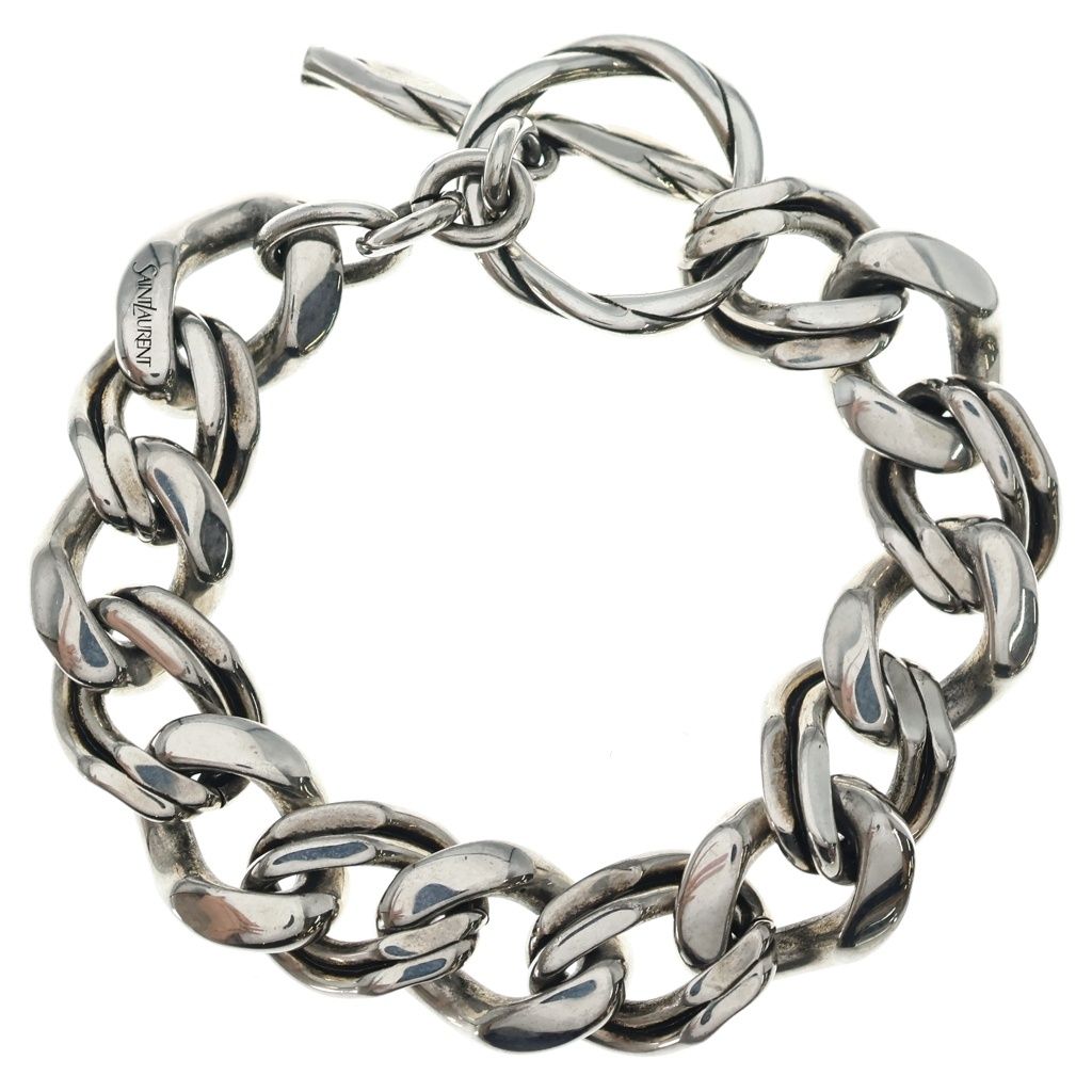 Saint Laurent Metal Chain Bracelet Silver — view 2
