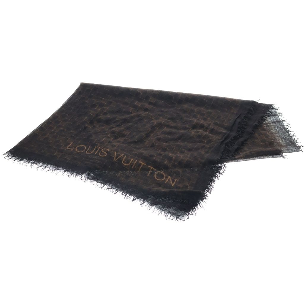Louis Vuitton Cashmere Plaid Logo Scarf