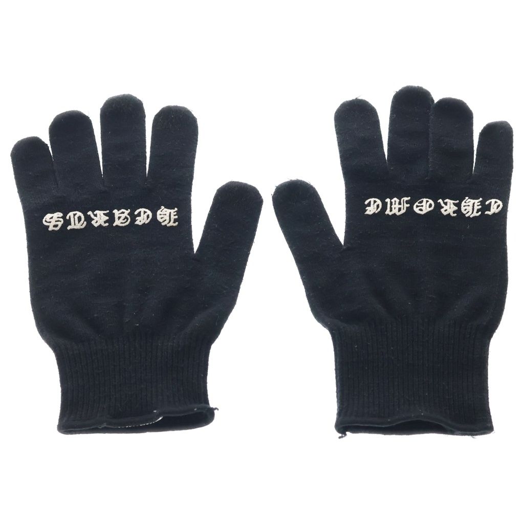 Chrome Hearts Glove Logo Print Gloves Black