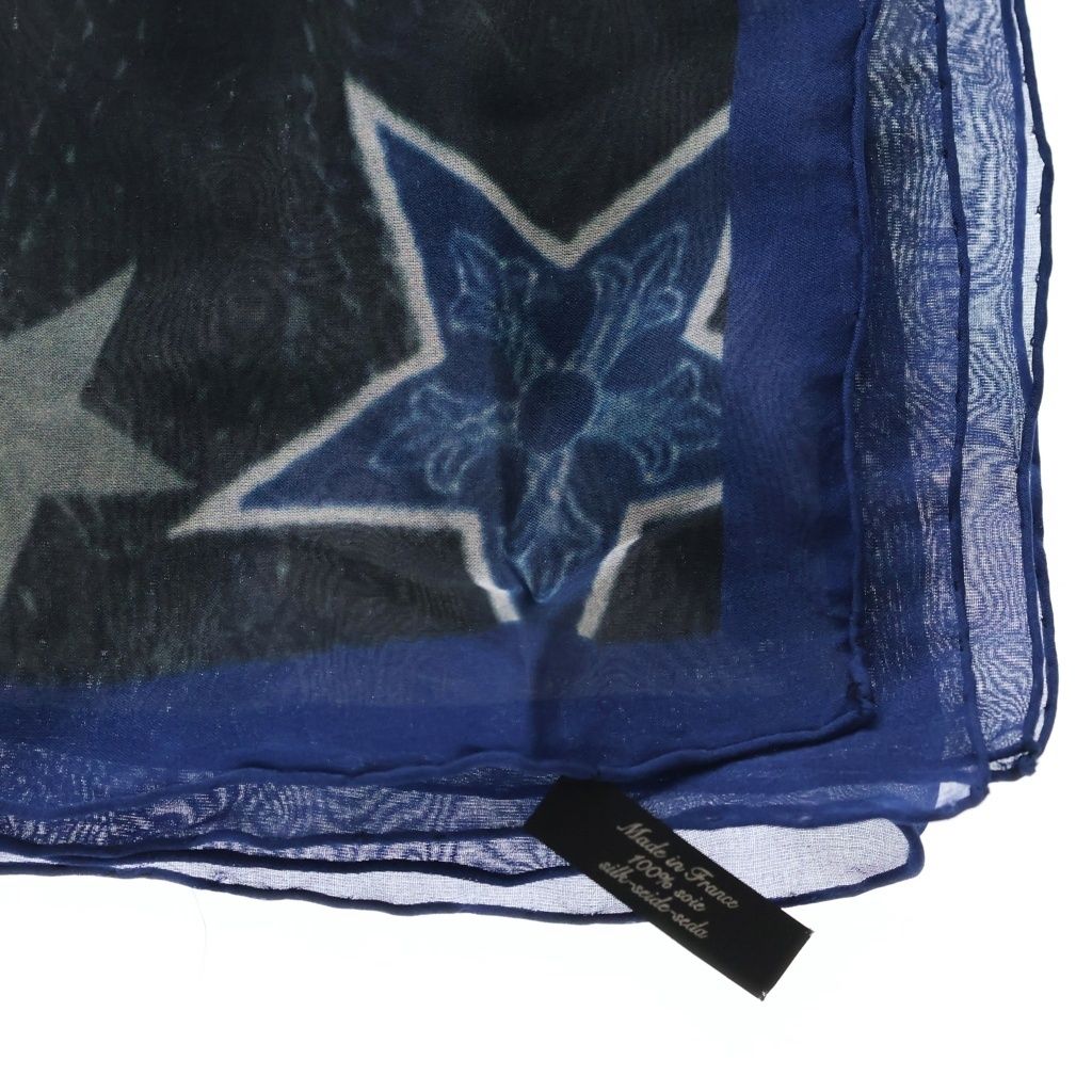 Chrome Hearts Family Framed Silk Scarf All Over Pattern Navy — view 3