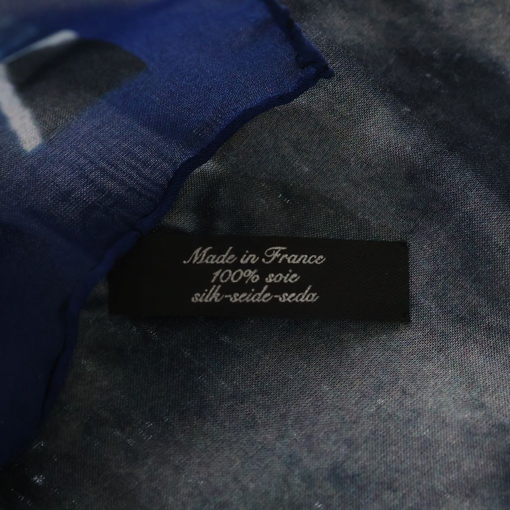 Chrome Hearts Family Framed Silk Scarf All Over Pattern Navy — view 4