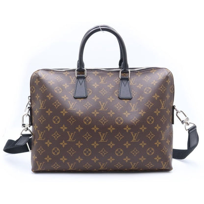 Louis Vuitton Monogram Macassar Porte Documents Jour 2-Way Shoulder Bag Brown