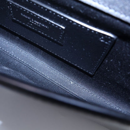 Saint Laurent Paris Kate Tassel Clutch Black Patent Silver — view 5