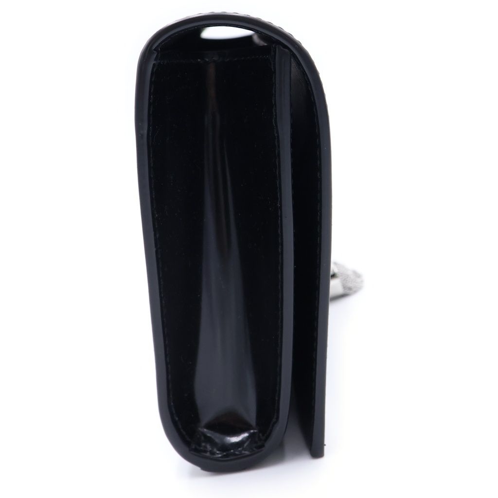 Saint Laurent Paris Kate Tassel Clutch Black Patent Silver — view 3