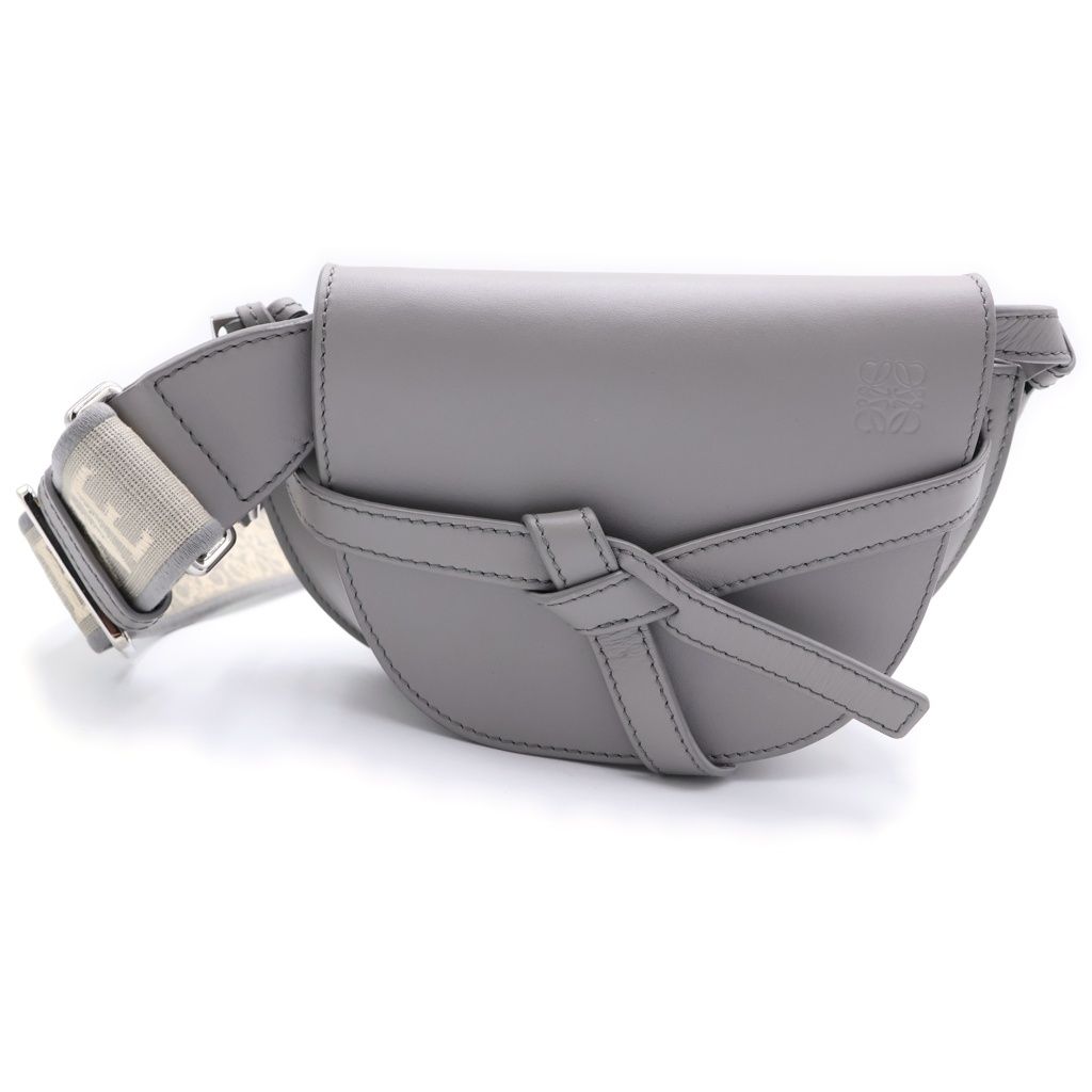 Loewe Gate Dual Bag Gray Shoulder Leather Silver