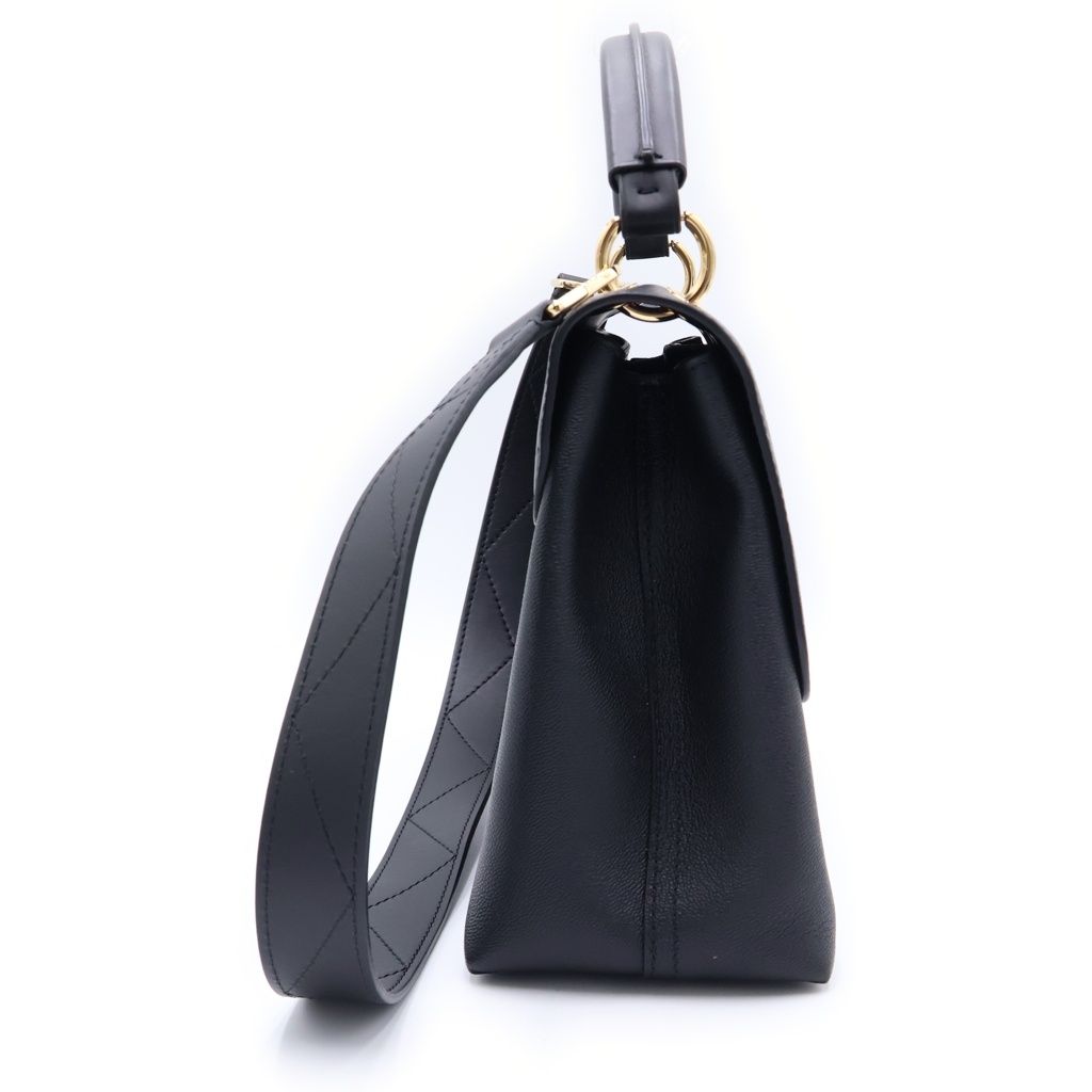 Louis Vuitton Monogram Shadow Veri 2-Way Shoulder Bag Black Leather Gold — view 3