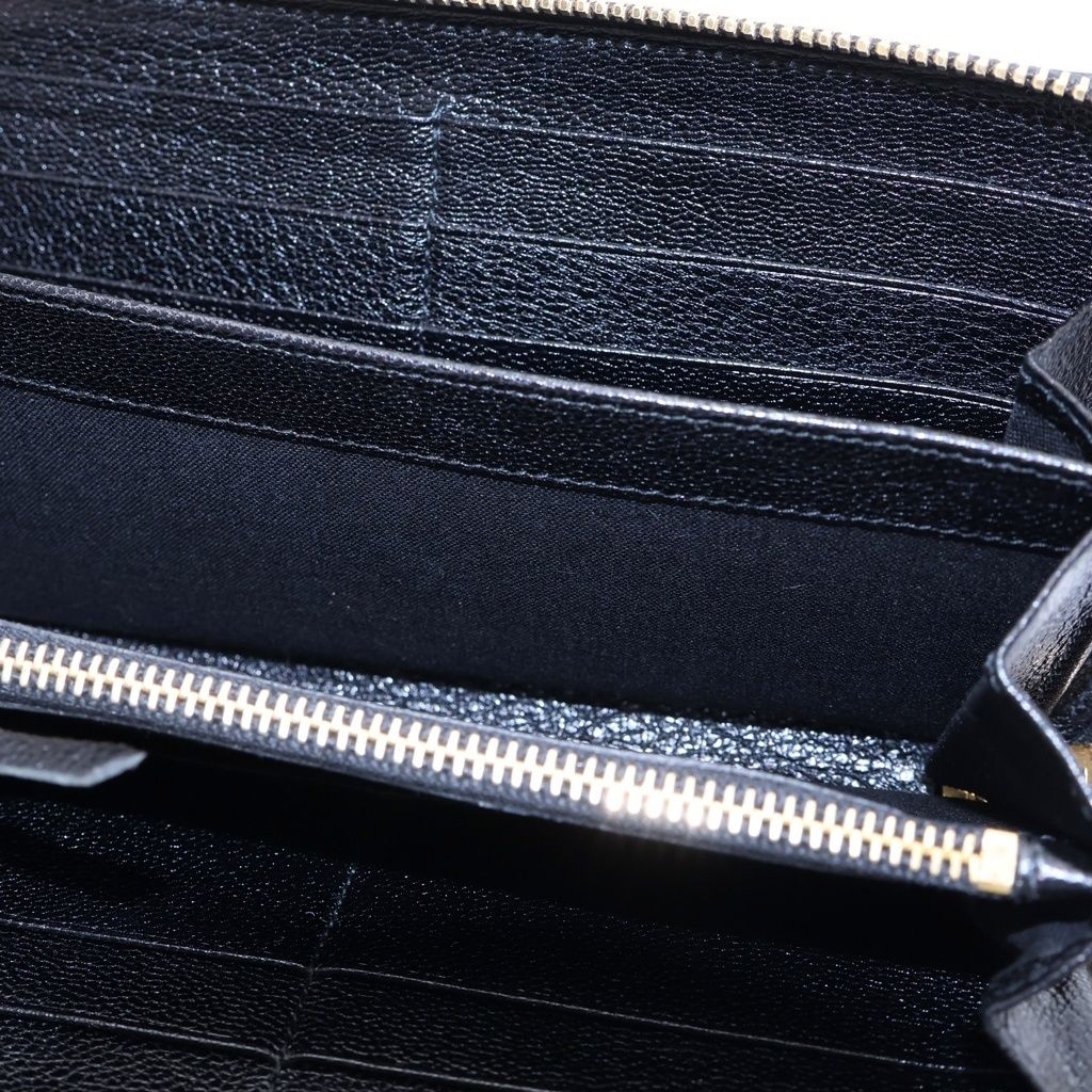 Balenciaga Classic Continental Leather Round Zip Wallet Black — view 4
