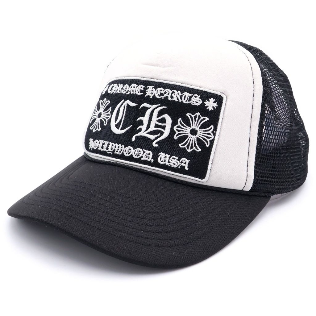 Chrome Hearts Trucker Cap Truck Khaki Cap CH Mesh Cap with Patch Cross Ball