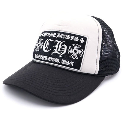Chrome Hearts Trucker Cap Truck Khaki Cap CH Mesh Cap with Patch Cross Ball