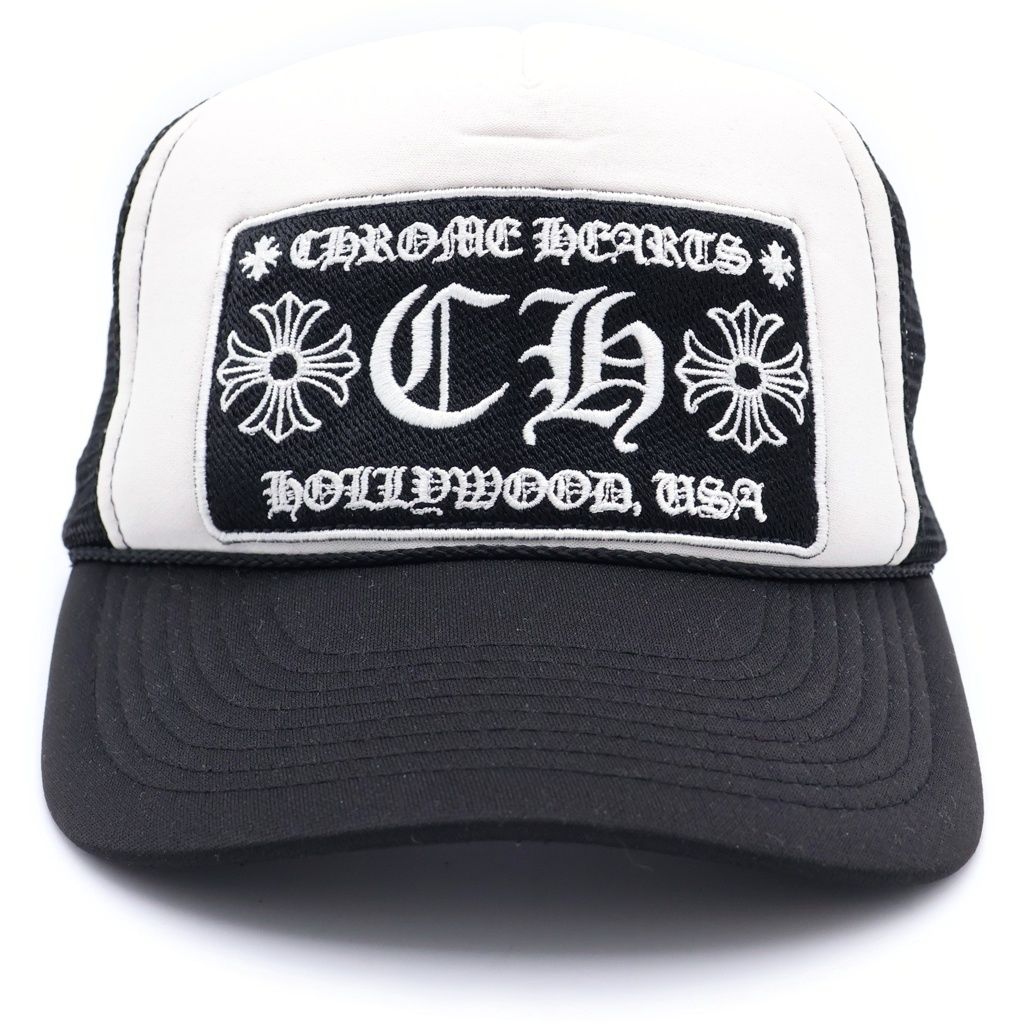 Chrome Hearts Trucker Cap Truck Khaki Cap CH Mesh Cap with Patch Cross Ball — view 4