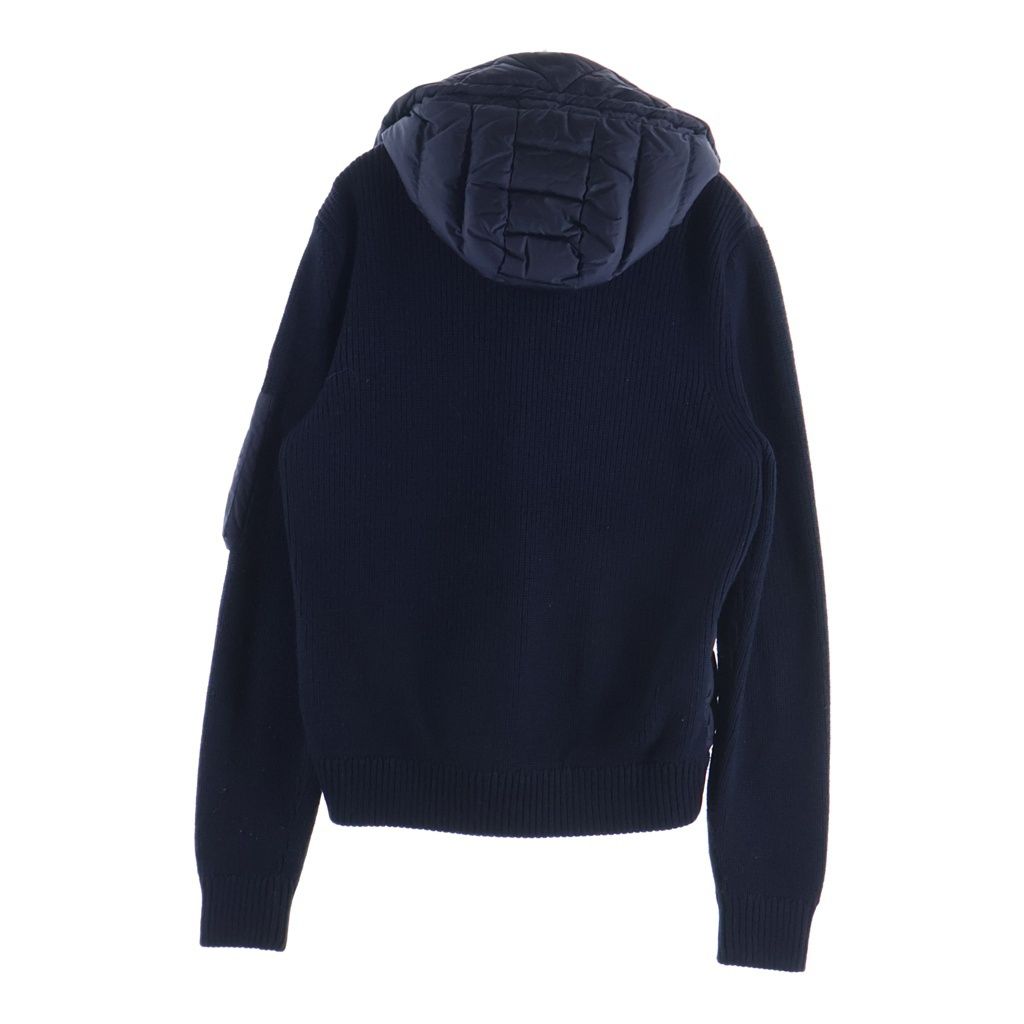 Moncler Cut Replacement Knit Down Jacket Black Navy Nylon — view 2