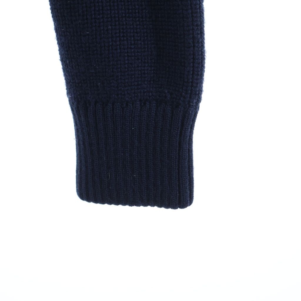 Moncler Cut Replacement Knit Down Jacket Black Navy Nylon — view 5