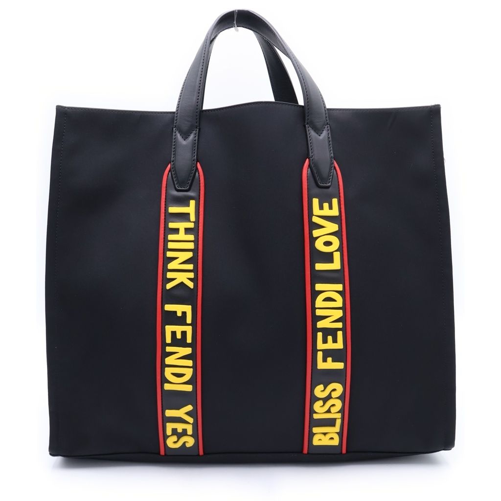 Fendi 2-Way Tote Nylon Handbag Black