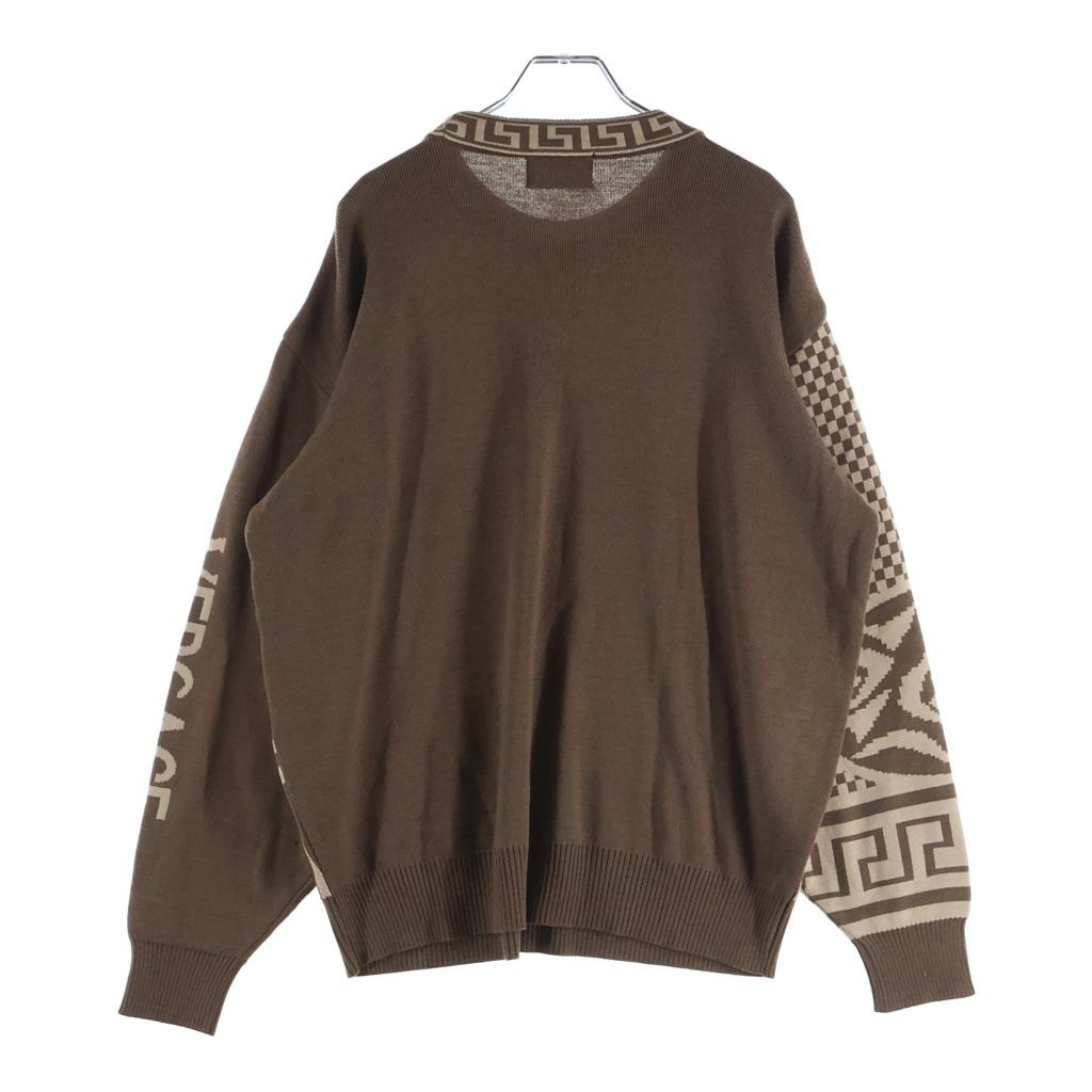 Versace Jeans Couture Medusa Logo Embroidery Grecane Neck Pullover Knit Sweater — view 2