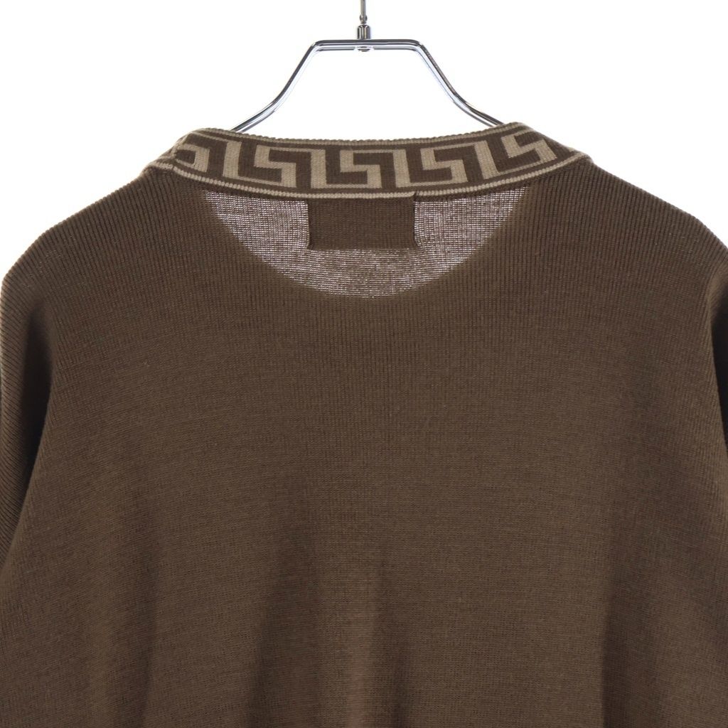 Versace Jeans Couture Medusa Logo Embroidery Grecane Neck Pullover Knit Sweater — view 4