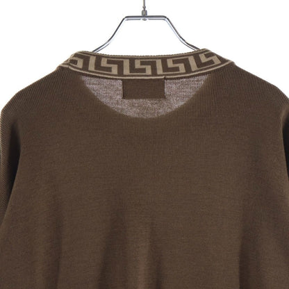 Versace Jeans Couture Medusa Logo Embroidery Grecane Neck Pullover Knit Sweater — view 4