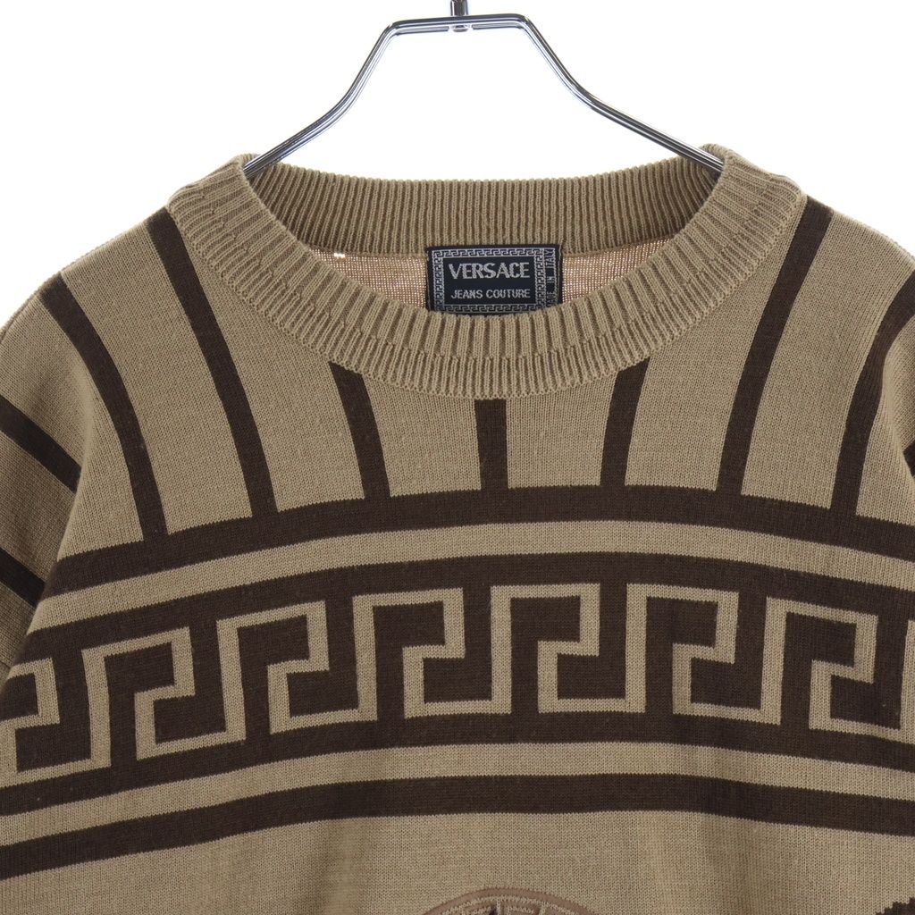 Versace Jeans Couture Medusa Logo Embroidery Baroque Pattern Pullover Knit — view 3