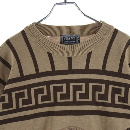 Versace Jeans Couture Medusa Logo Embroidery Baroque Pattern Pullover Knit — view 3